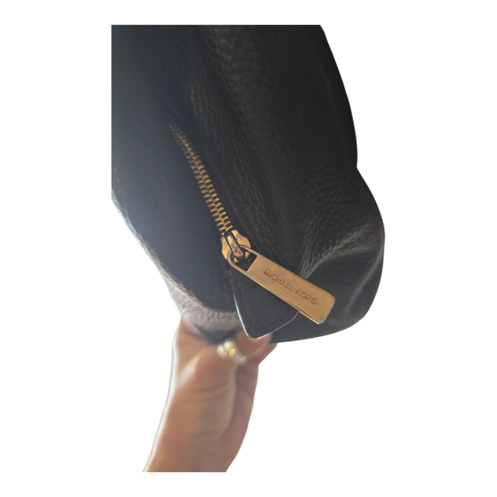 MICHAEL KORS FULTON BLACK PEBBLE LEATHER CHAIN BAG TOTE EXTRA ROOMY EUC - Picture 6 of 16